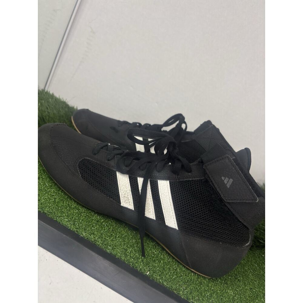 Adidas HVC 2 Wrestling Shoes Black Leather Mid Top AQ3325 Mens US Size 10